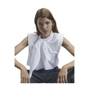 White Sleeveless Blouse